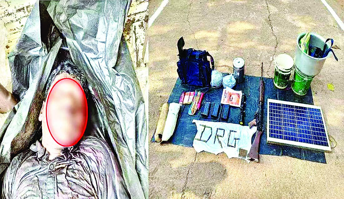 मुठभेड़ में 8 लाख का इनामी नक्सली ढेर