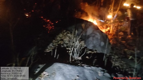 जशपुर वनमंडल में दो स्थानों पर लगी आग पर रातों-रात पाया गया नियंत्रण...