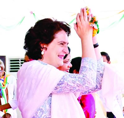 कांग्रेस भारी बहुमत से कर रही है सत्ता में वापसी : प्रियंका गांधी