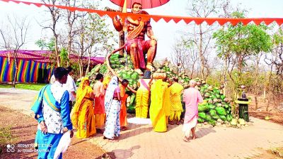 बाबा मरस पोटा धाम में  ज्योति प्रज्ज्वलित के साथ श्री मद भागवत महापुराण ज्ञान यज्ञ प्रारम्भ 