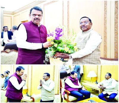 कृषिमंत्री राम विचार नेताम ने महाराष्ट्र के मुख्यमंत्री देवेंद्र फडणवीस से की शिष्टाचार भेंट 