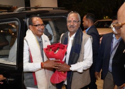 सांसद बृजमोहन अग्रवाल से मिले केंद्रीय मंत्री शिवराज सिंह चौहान...