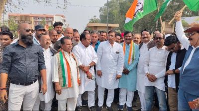 लगातार चाकूबाजी के विरोध में मुजगहन थाने का कांग्रेसजनों ने किया घेराव...