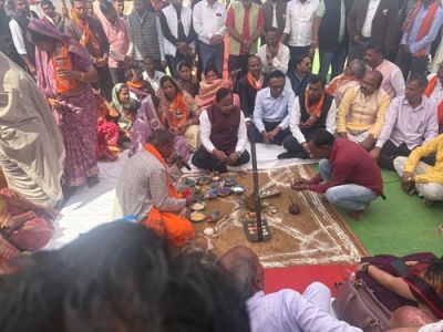  कृषि मंत्री ने धोन्धा प्रतापपुर में किया कृषि महाविद्यालय का भूमिपूजन...