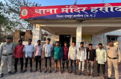 अपराधियों पर मंदिर हसौद पुलिस की बड़ी कार्यवाही, 10 आरोपी गिरफ्तार...