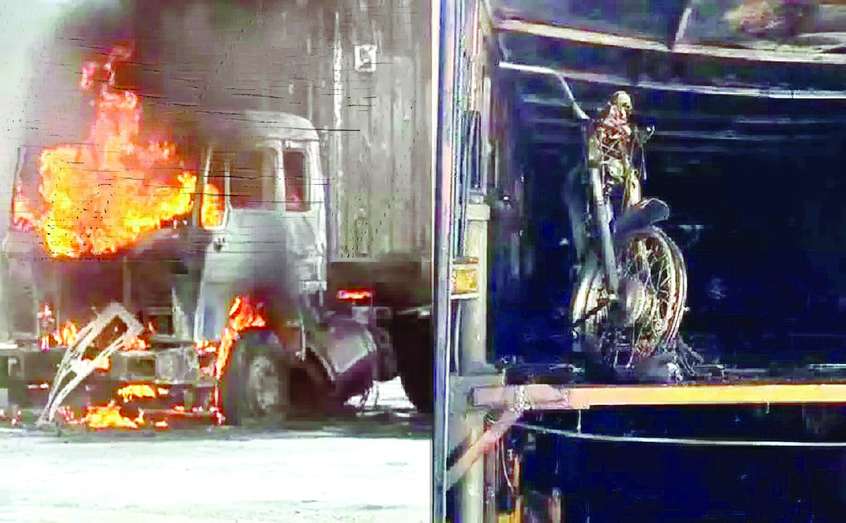 24 नई TVS बाइक जलकर राख, मचा हड़कंप 