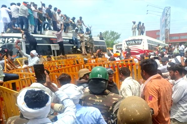 किसानों का भोपाल में प्रदर्शन हुआ उग्र: पांच मांगों पर दिया अल्टीमेटम: CM हाउस घेरने की तैयारी