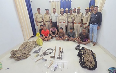 इन्द्रावती टाइगर रिजर्व में वन्यजीव शिकार पर बड़ी कार्रवाई, 6 आरोपी गिरफ्तार