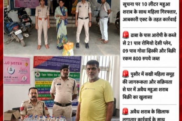 ढाबा में पुलिस की रेड, अवैध शराब और बिक्री रकम के साथ संचालक गिरफ्तार