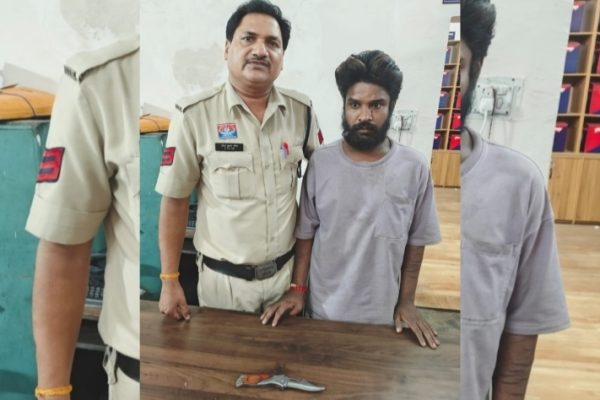 हाथ में चाकू लेकर लहराते आरोपी गिरफ्तार…