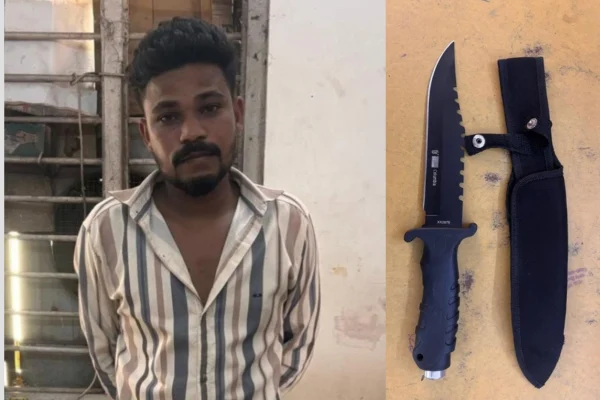 धारदार चाकू लेकर घूम रहा आरोपी गिरफ्तार…